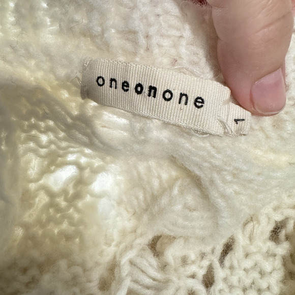 One On One Revolve Alpaca Popcorn Cable Knit Sweater Sz 1/Small Ivory Cottage ** - Picture 8 of 14